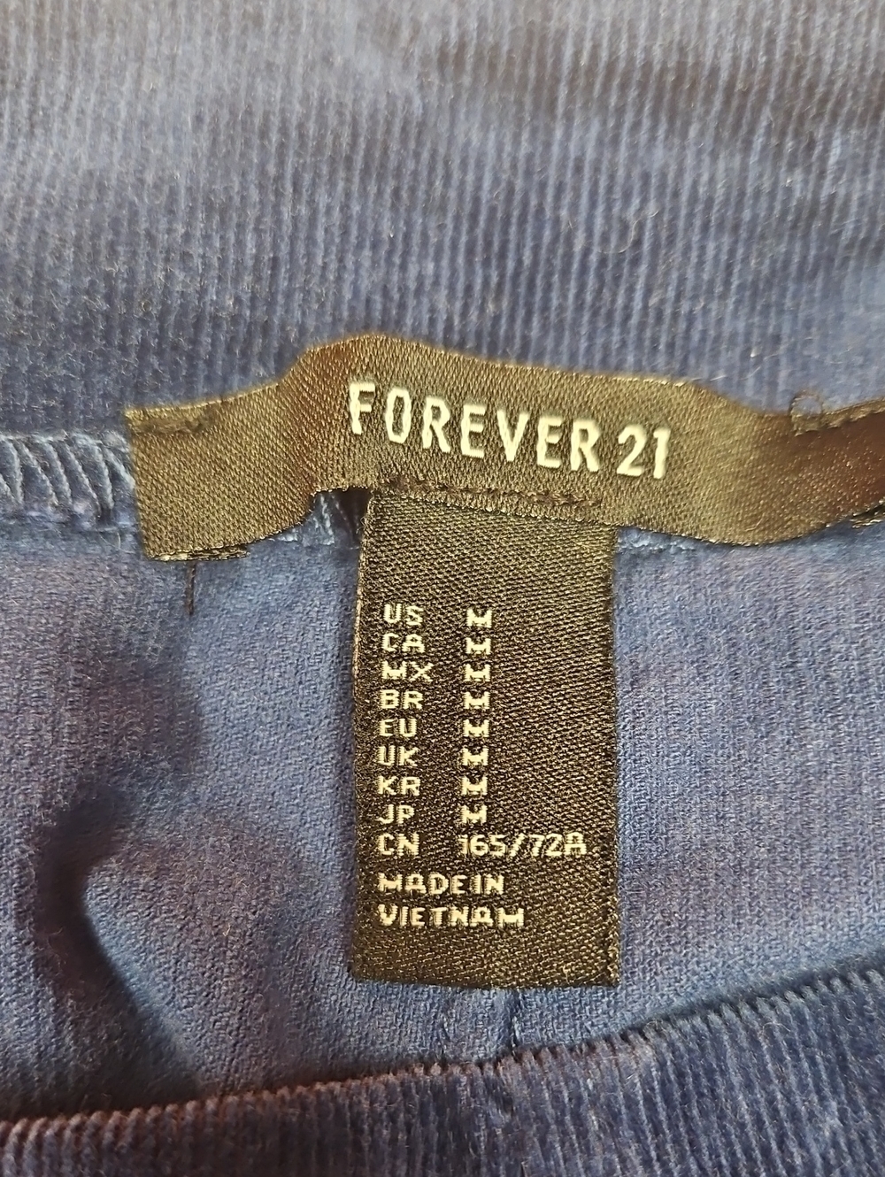 Y2K Corduroy Mini Skirt Criss Cross Tie Waist Blue Retro Skater Forever 21, M - Picture 4 of 5